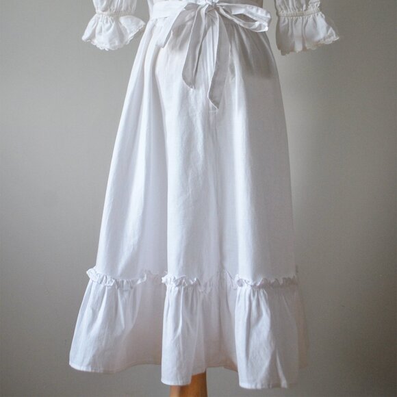 Gunne Sax White Midi Dress - Picture 5 of 8
